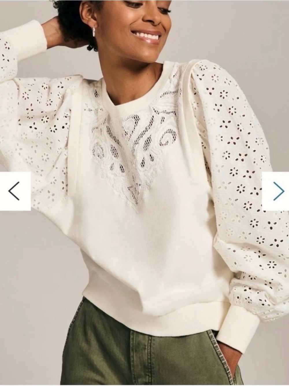 Pilcro Washed Eyelet
Sweatshirt size XS